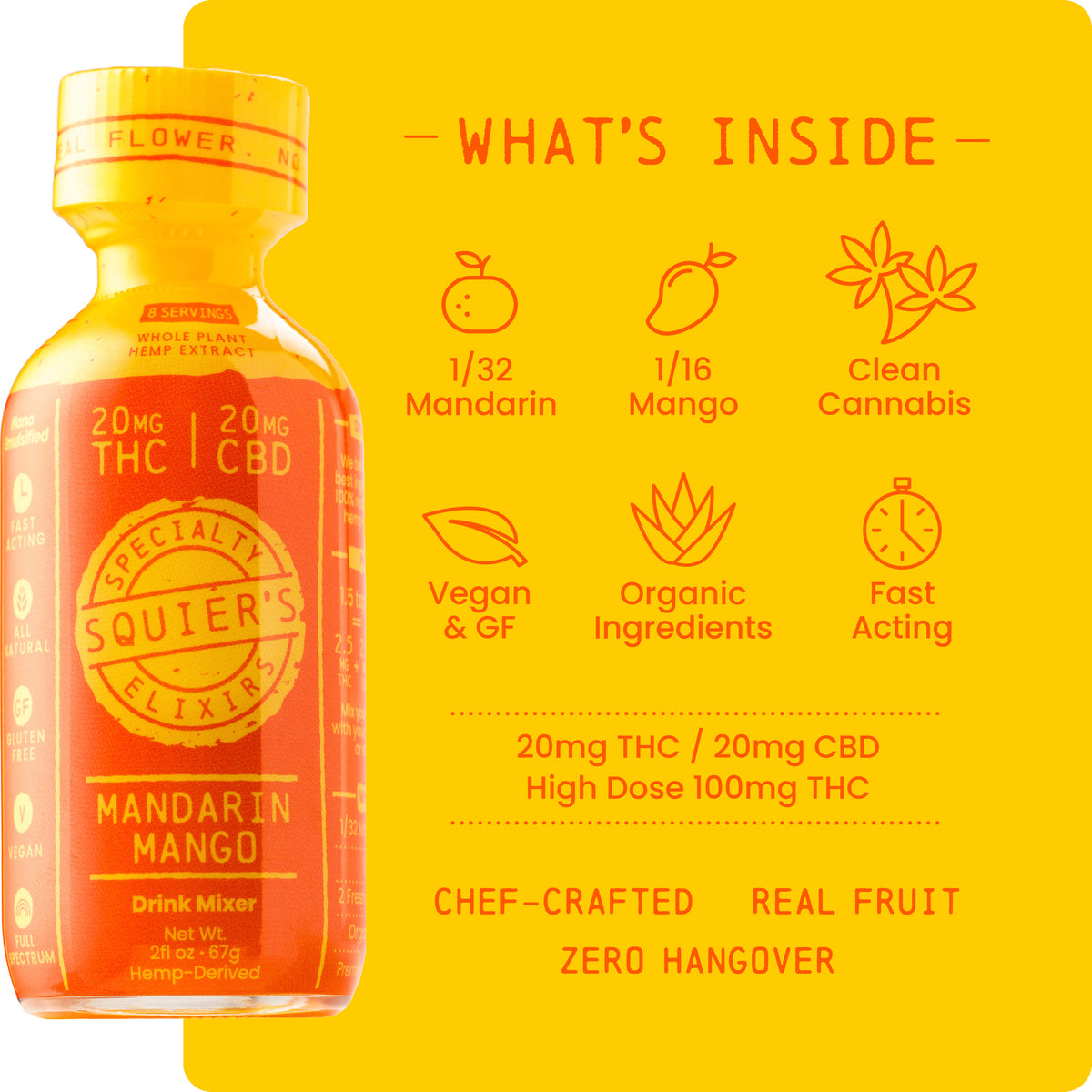SQUIRES 100mg Mandarin Mango Gummies - Bliss 20ct