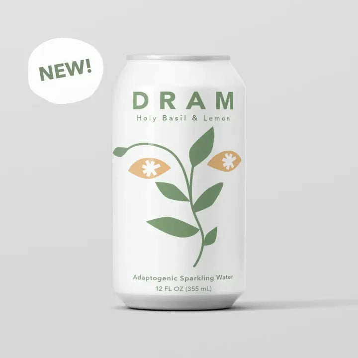 DRAM Holy Basil & Lemon Adaptogenic Sparkling Water 12 oz
