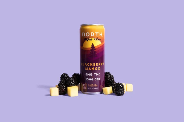 NORTH Higher Vibes Blackberry Mango 5mg THC 10mg CBD 12 oz